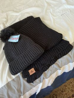 New black hat and scarf 