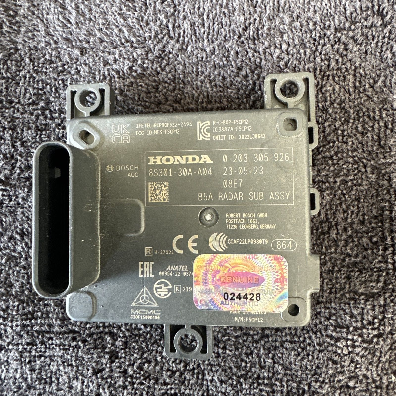 OEM 2023 HONDA ACCORD 2.0L SPORT Front RADAR SENSOR 8S301-30A-A04 🌟