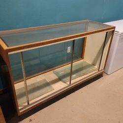 3 Display Cases Glass And Wood 60" X 21.5" X 37" H