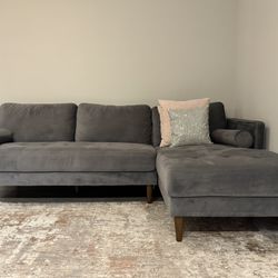 Mid Century Gray Sofa 