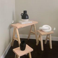 Custom Handmade Wooden Stools Different Sizes