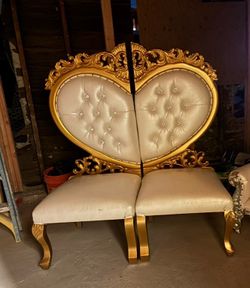 Gold Heart-Shaped Throne chair