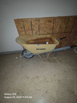 Free plywood and Wheelbarrow tire is good