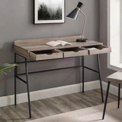 New 42” Desk with 3 Drawers in Greywash 