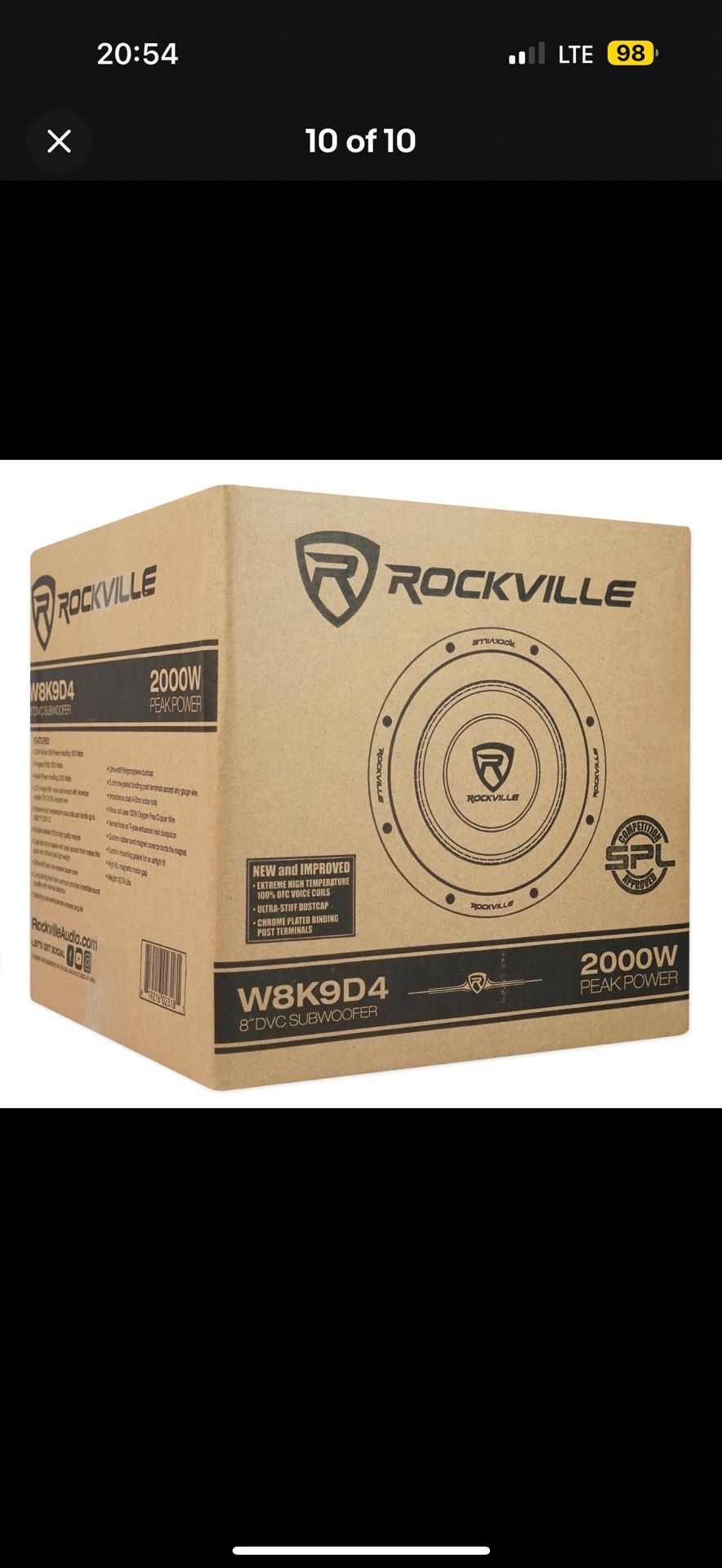 Rockville W8K9D4 8" Inch 2000w Peak 