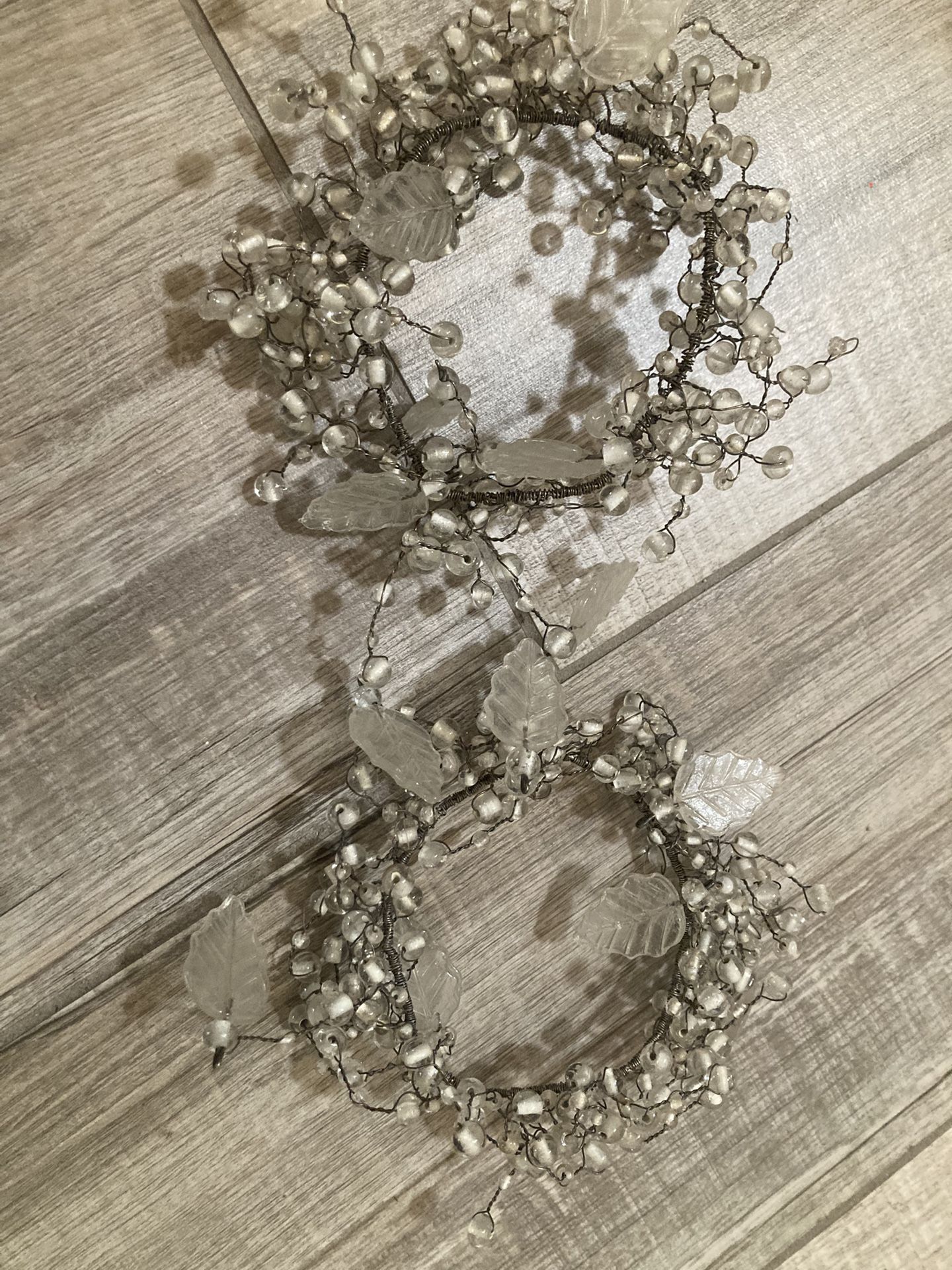 Retired Pottery Barn Clear Glass Pepperberry Pillar Candle Rungs-AhwatukeeSe