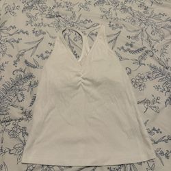 Old Navy Racer Back Tank Top Mini White Built In Bra Support