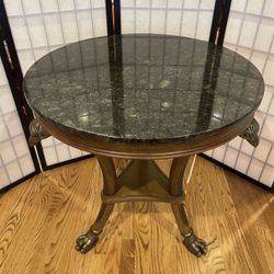 Pair Of Elegant Granite Top Side Tables