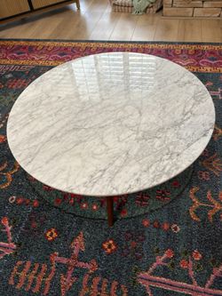 Article Mara Real Marble Round Coffee Table 31.5in