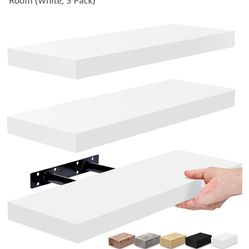 12 White Floating Shelves 