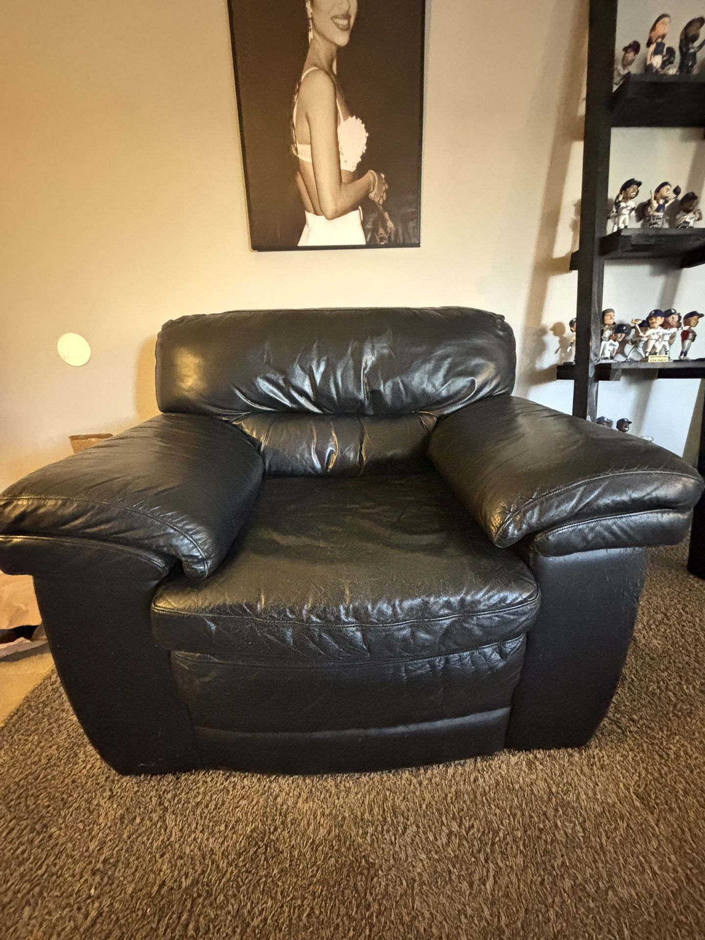 Black leather couch
