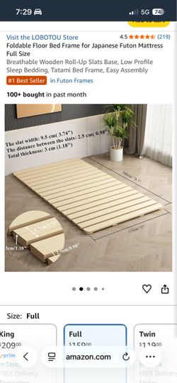 Full Size Japanese Slat Bed