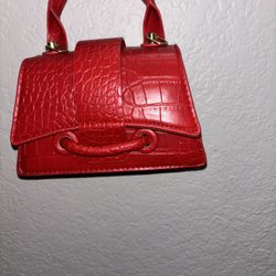 Red Handbag- Strap Inside Bag!!