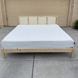 Beautiful King Size Bed Frame With Memory Foam Mattress!!