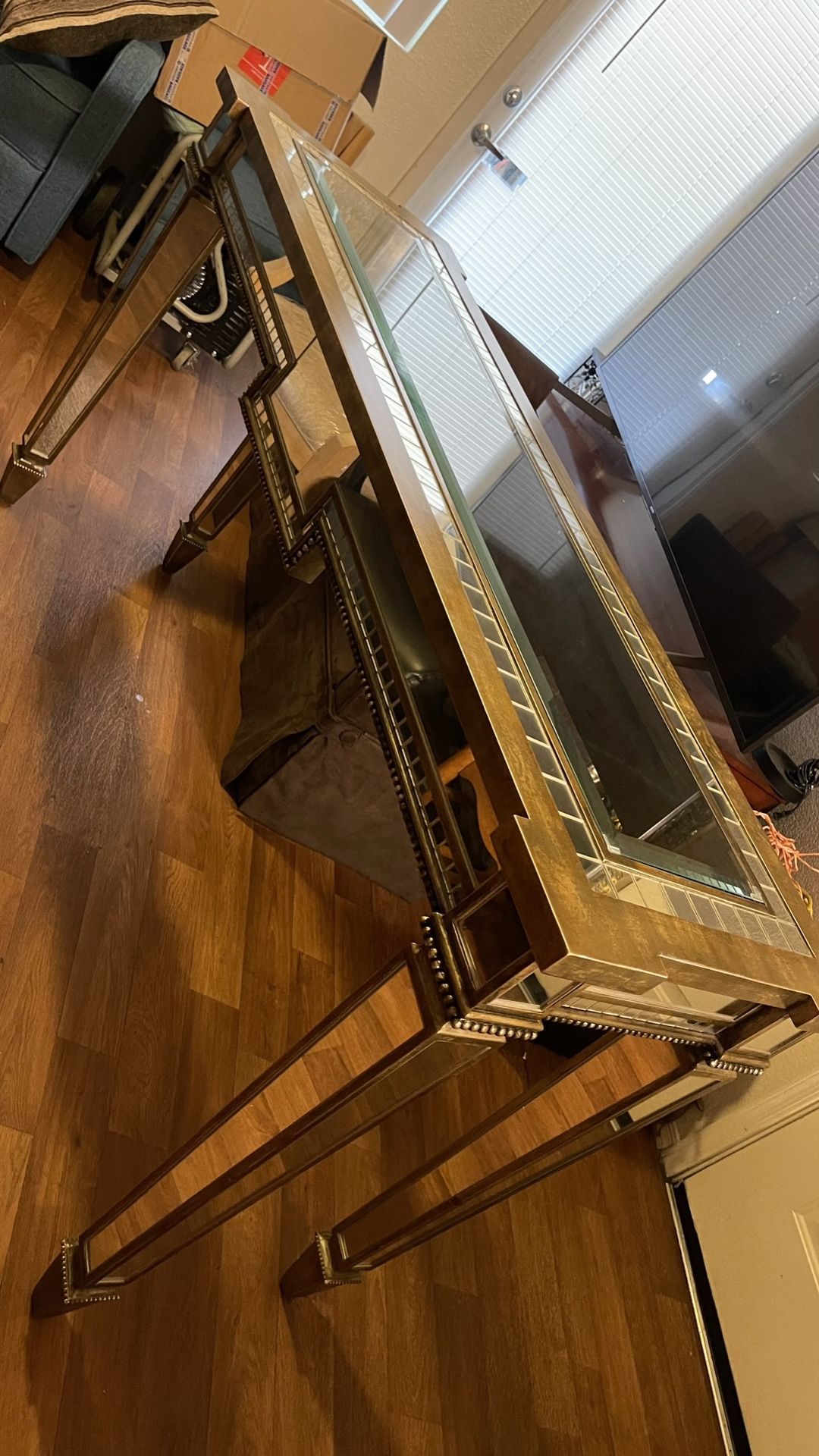 Big mirrors Sofa Table 66”L 21”D 36 H