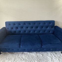Geertruidenberg 78.8'' Upholstered Sofa - Navy Velvet