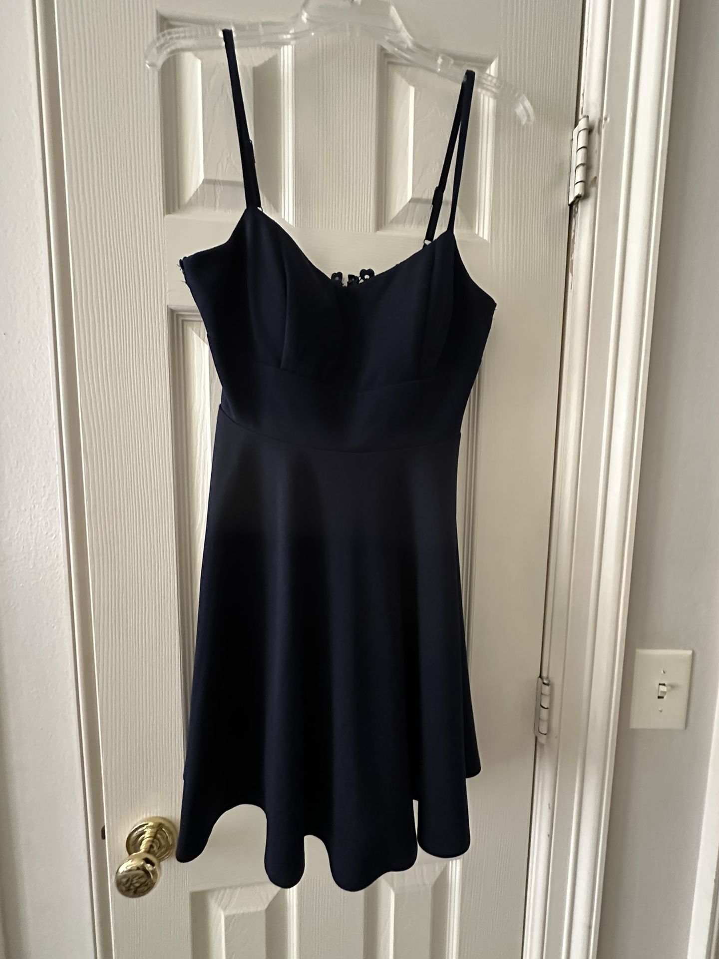 Back Laced Navy Blue Dress - Size Small