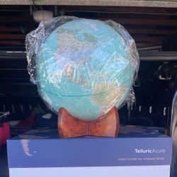 World Globe On Wood Stand