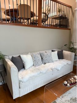 Sofa (free 6 pillows, 2 fur rugs and 2 end tables)