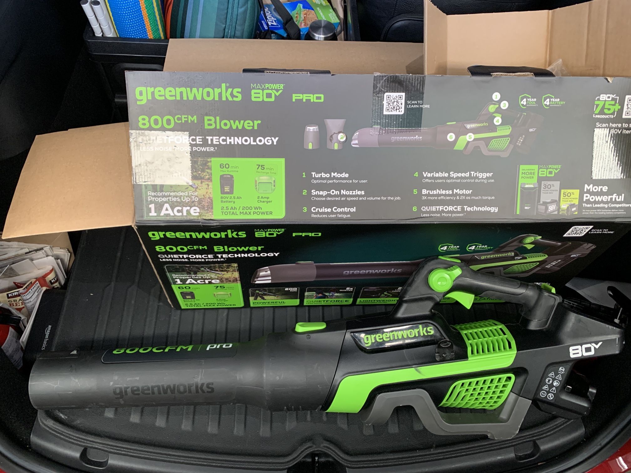 Greenworks 80V 800CFM Brushless Leaf Blower with 4Ah Battery & Charger (USED)