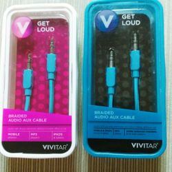 Braided stereo auxiliary cable audio 3.5 Jack compatible iPhone Android mp3 player