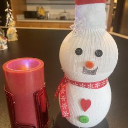 Electric Candle And Snowman