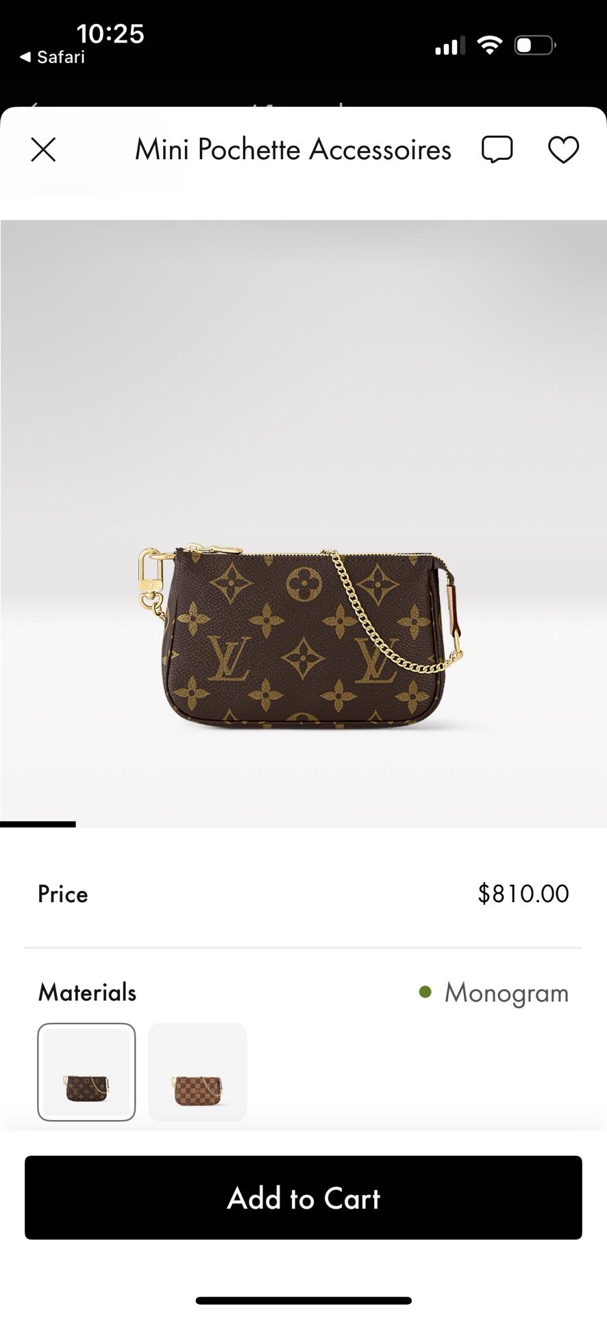 Authentic Louis Vuitton Mini Pochette 