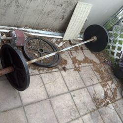 45lb Barbell With (4) 45 Lb Plates. Selling As Set 