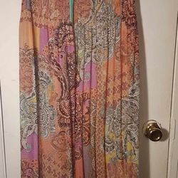 Melissa Paige Boho Paisley Palazzo Wide Leg Pants Size S