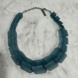 Lafayette 148 New York statement blue lucite block necklace