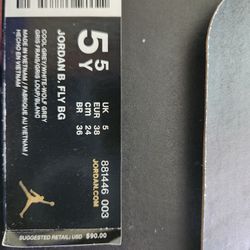 Jordan B. fly BG 5.5 Y Cool Grey/ White 