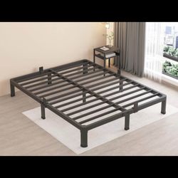 MAF 10 Inch Queen Metal Platform Bed Frame with Round Corner Legs, 3000 LBS Heavy Duty Steel Slats 