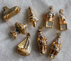 Dept 56 vintage retired gold silver mini ornaments set