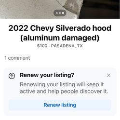 2022 Silverado Aluminum Hood (damaged)