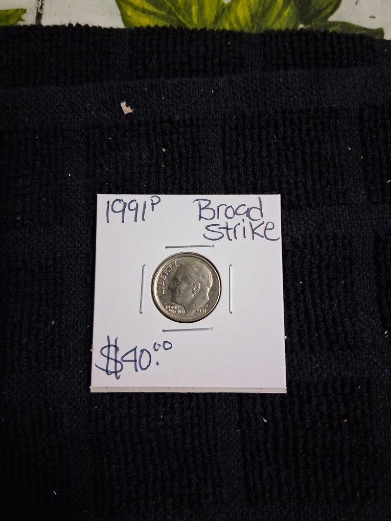 1991 P Broadstike Dime