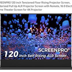 SCREENPRO 120 inch Tensioned Floor Rising Projector Screen