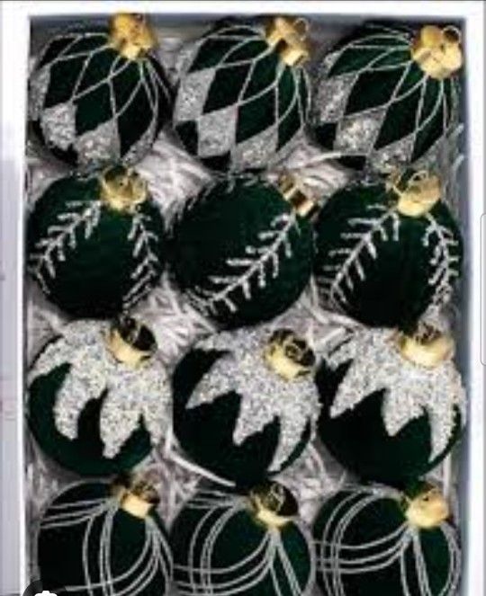 New Christmas Ornaments Suede Green 