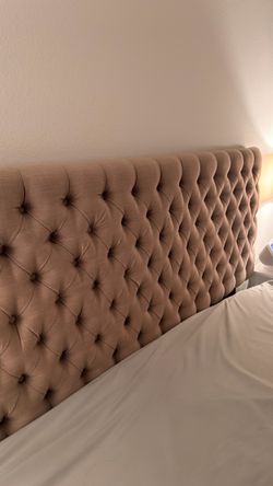 Tufted King-sized Head board ONLY, Taupe tan brown