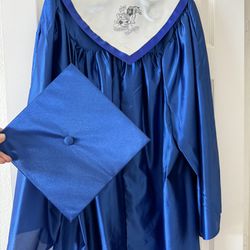 Blue Graduation Gown and Cap
