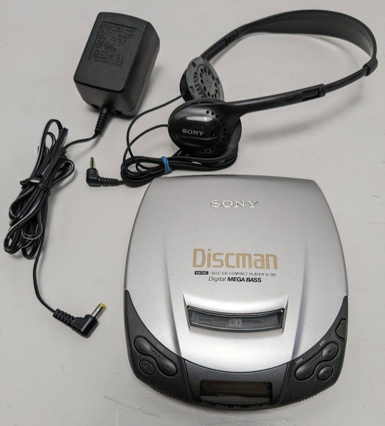 Sony Discman D-191 Portable CD Player Walkman Digital AC Adapter and Headphones✅