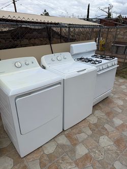 Dry and washer and stove