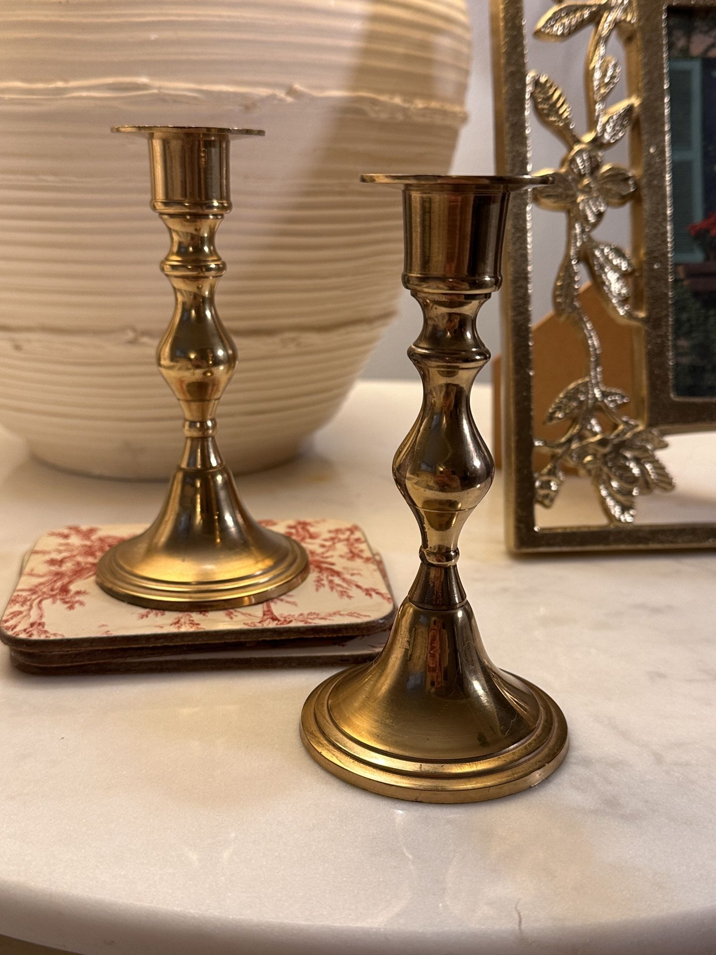 Set Of 2 Brass Candle holders 