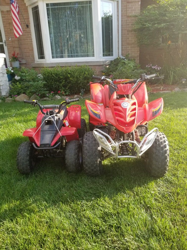 Baja 90cc ATV And Nanyang 49cc ATV Both Red
