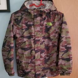 North Face Rain Jacket Boys Size Medium (10/12) Camo