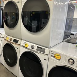 Stackable Washer and Electric Dryer with Steam 