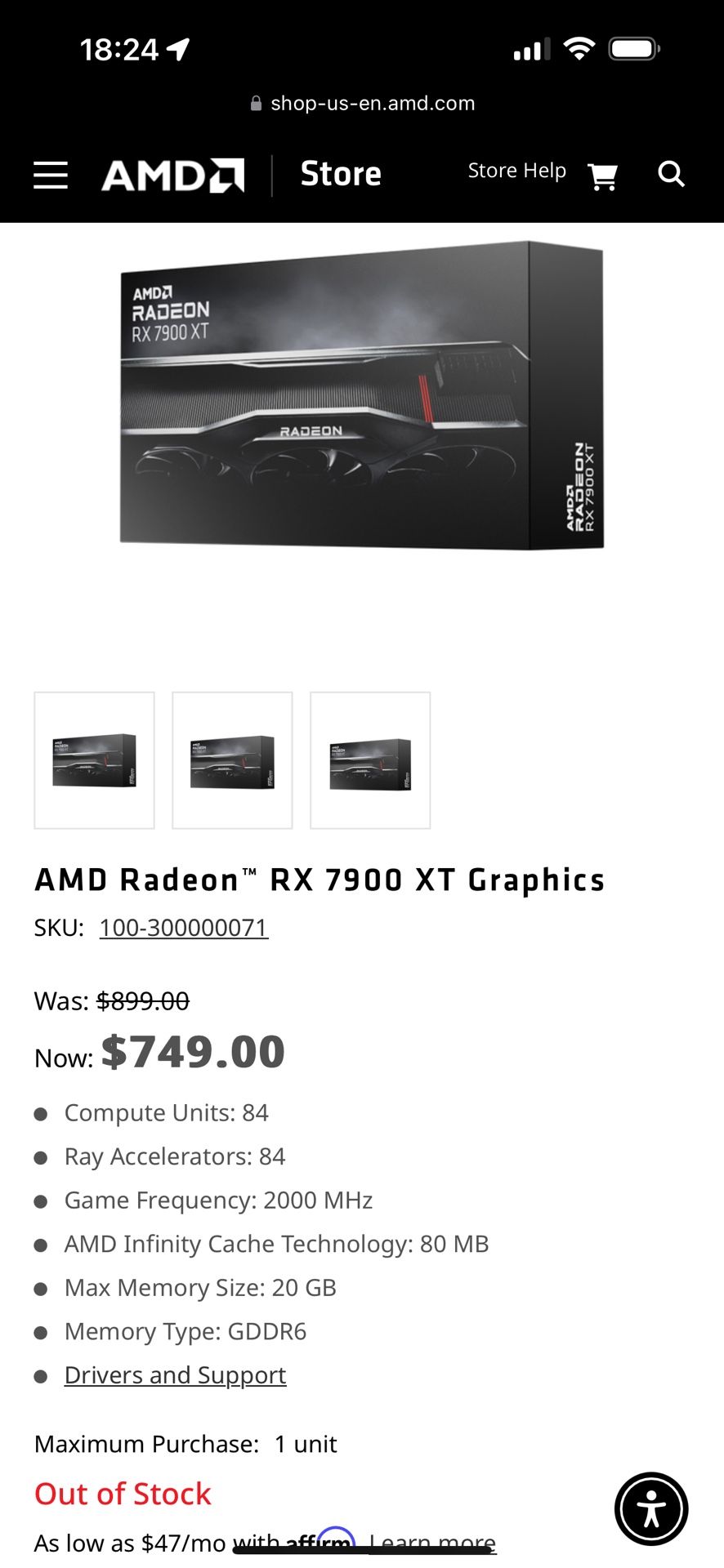 7900XT Radeon Reference