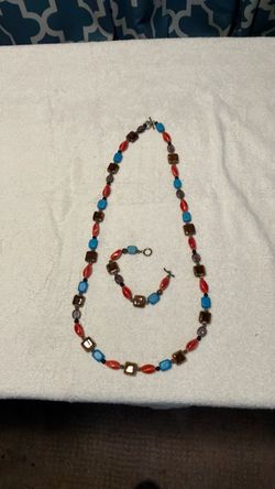 Multi-colored reckless and bracelet set