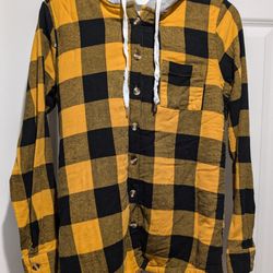 Stella Tweed size small fully lined shirt jacket yellow & black color
