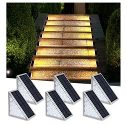 LED Solar Step Lights Waterproof Outdoor Stair Lights, Solar Deck Lights Outdoor Decor IP67 Solar Decoration Lights for Yard, Patio, Garden, Walkways,
