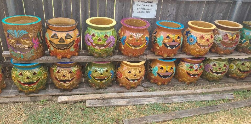 Halloween Clay Pots